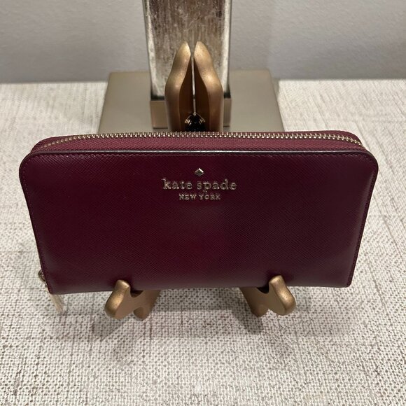 Kate Spade New York Madison Large Continental Wallet in Red Jam - Picture 2 of 7